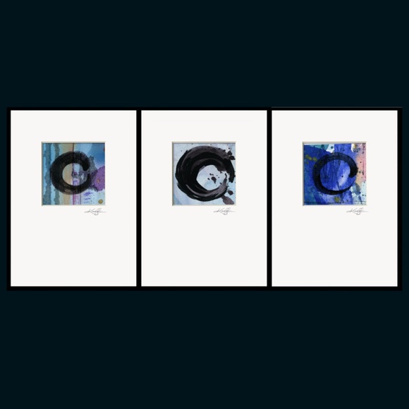 Enso Of Zen Collection 1 - 3 Abstract Zen Circle paintings - Picture 1 of 4